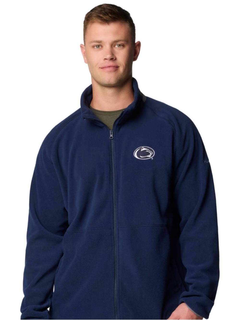 Columbia x PennState Navy Blue Full-Zip Fleece Jacket